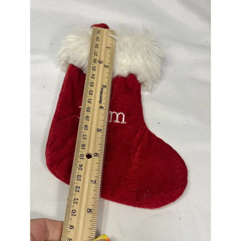 mini small red white christmas stocking family‎ member MOM
